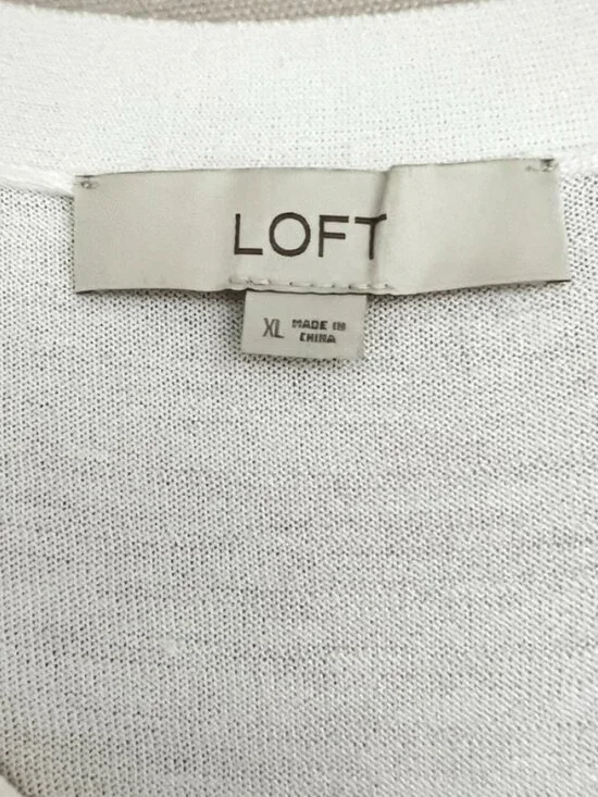 LOFT Ivory Sleeveless V-Neck Knit Top Soft Minimalist Quiet Luxury Career - Picture 5 of 8